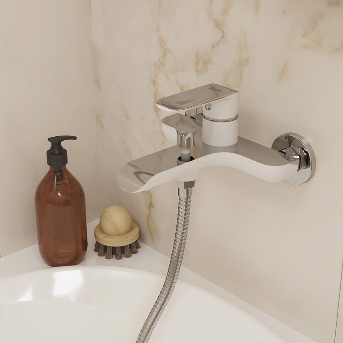 Купить Смеситель для ванны IDDIS Calipso белый/хром CALSB00i02WA (без душ. аксессуаров)
