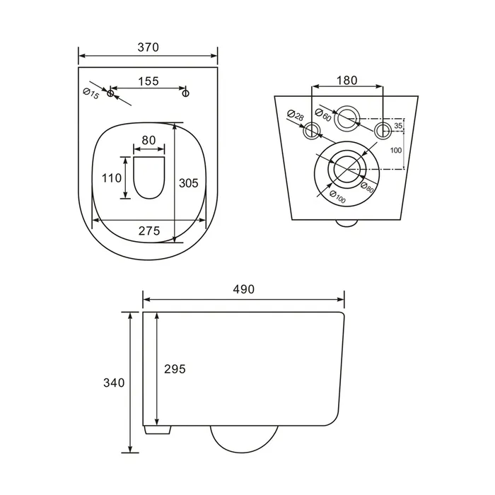 Унитаз подвесной IDDIS Stone безободковый STORDSEi25
