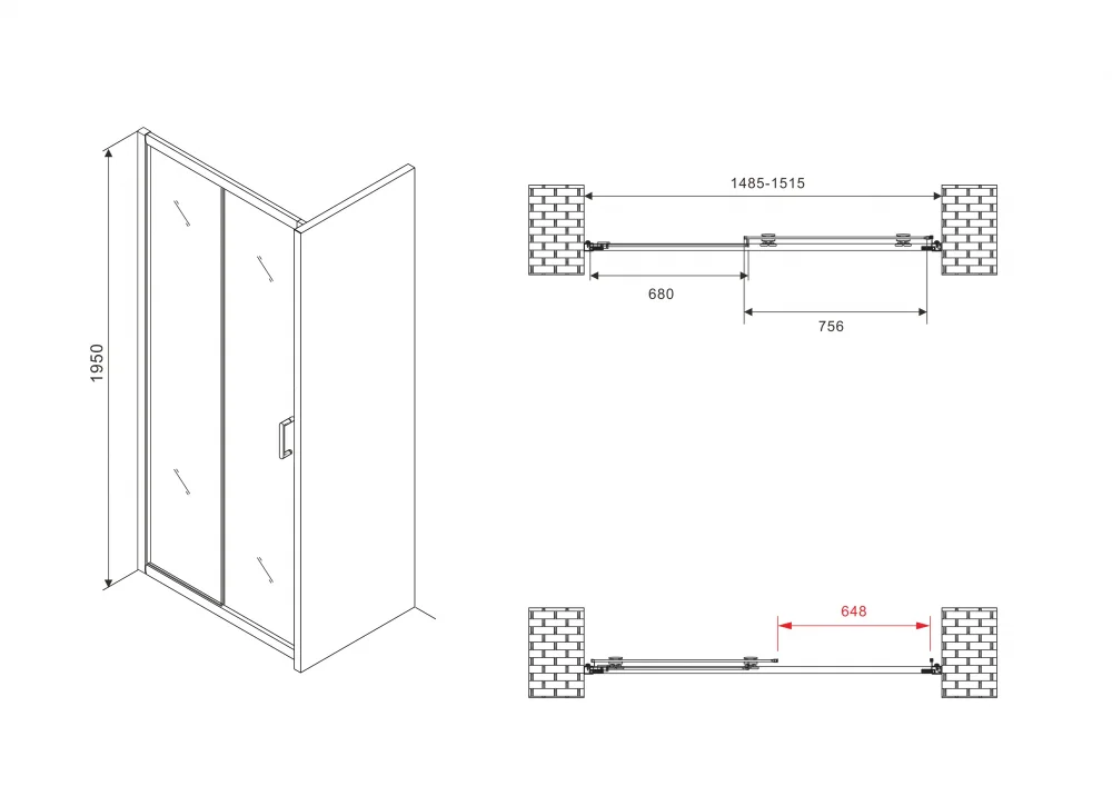 Душевая дверь ABBER  150х190 AG30150B