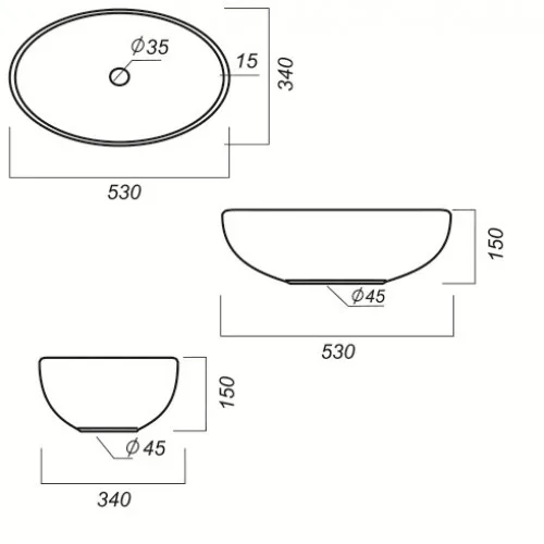 Раковина "Ringo Cut 53" Санита