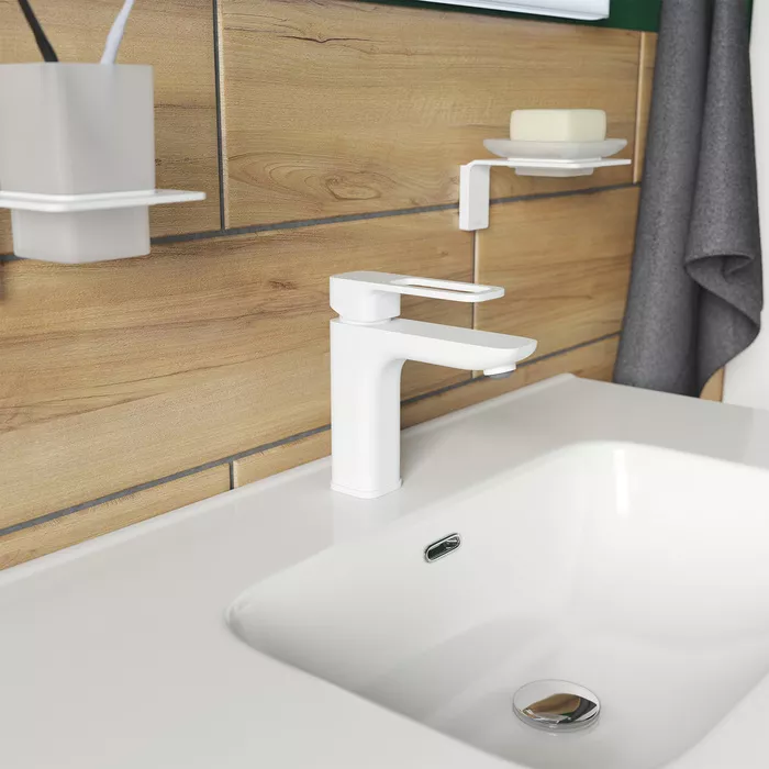 Смеситель для раковины IDDIS Slide белый SLIWT00i01