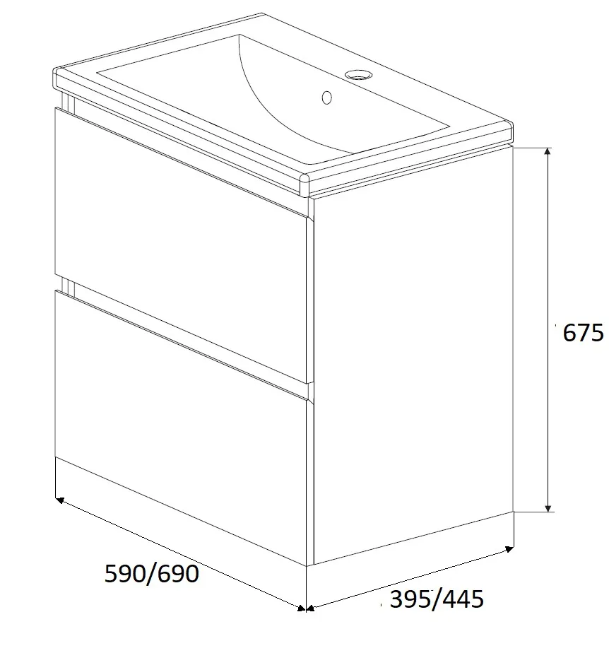 Тумба АРИС 2/New Aris 60П 2я. белый глянец