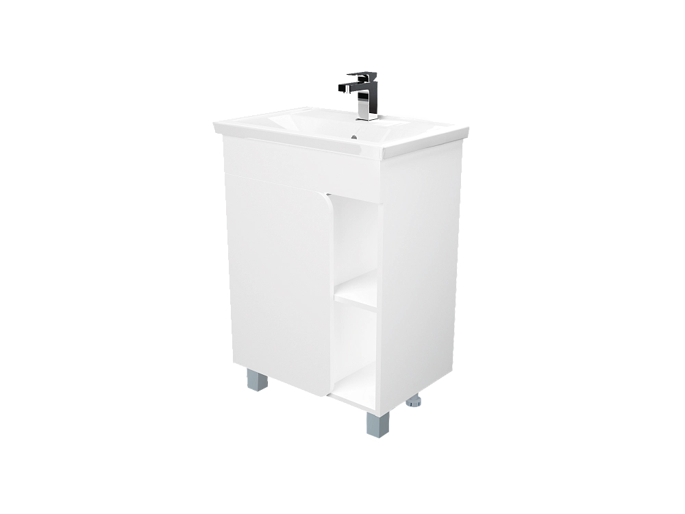 Тумба под раковину НУВО/Nuvo 60Н 1д. белый глянец