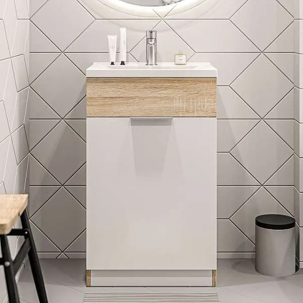 Тумба с раковиной Revo 50Н 1д. Дуб Сонома