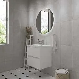 Тумба под раковину Veil 60П (590х560х450) 2я белая аляска