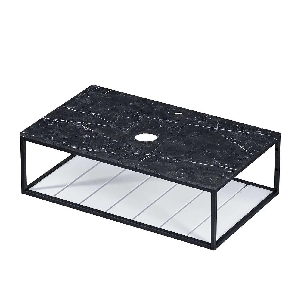 Тумба открытая ШЕРЛ/Sync 100 черный/белый, лофт