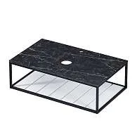 Тумба открытая ШЕРЛ/Sync 100 черный/белый, лофт