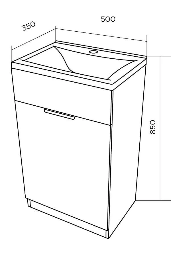 Тумба с раковиной Revo 50Н 1д. Дуб Сонома