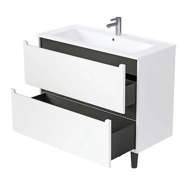 Тумба под раковину Coda 65Н (650х887х471) 2я перламутр белый