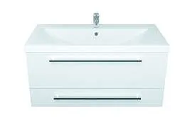 Тумба под раковину Соната 90П 2в.я. белый глянец