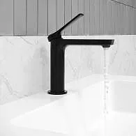 Смеситель для раковины IDDIS Parker, матовый черный, PARBL00i01