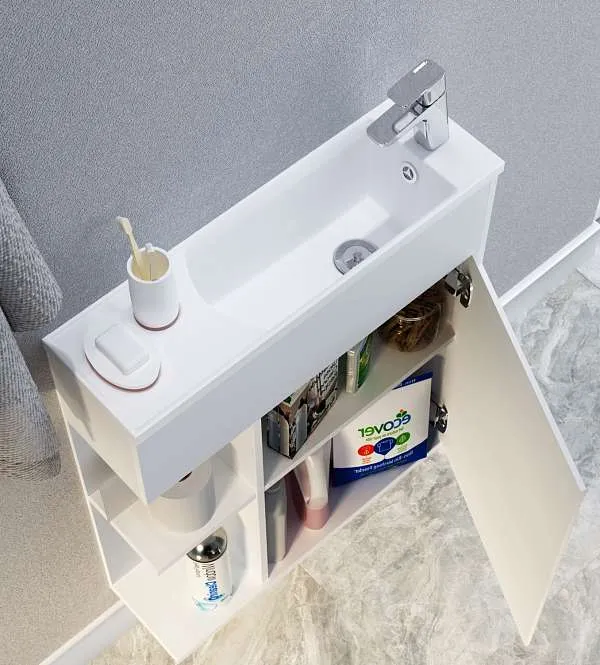 Тумба с раковиной Stretto 70П 1д. Белый глянец