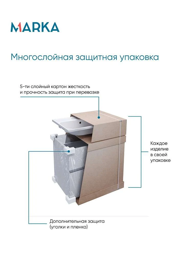 Тумба под раковину ГАЛА 80П (800х360х453) 1я белый