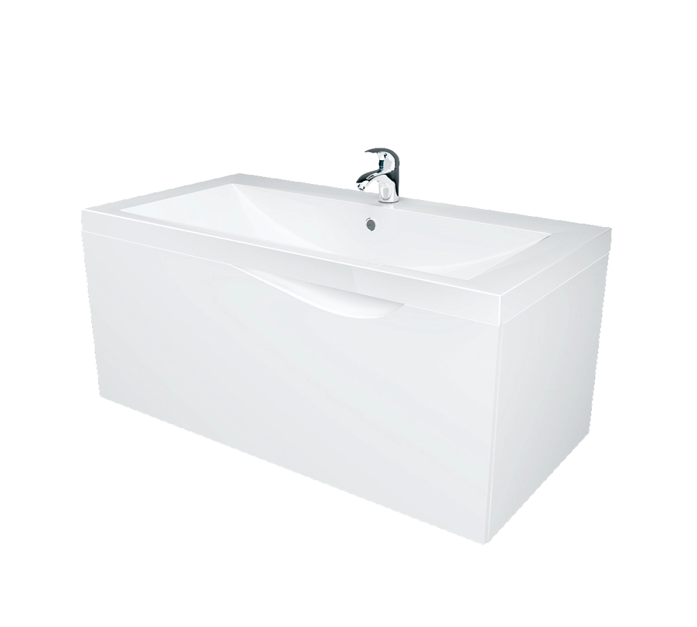 Тумба под раковину Этюд 100П 1в.я. белый глянец