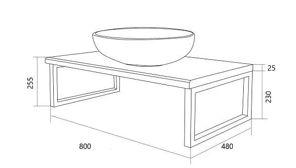Столешница GRUNGE LOFT 80 Бетон светлый