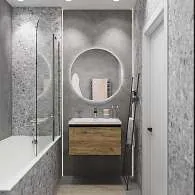 Тумба Aris mini 60П (600х440х450) 1я антрацит/дуб крафт золотой раковина