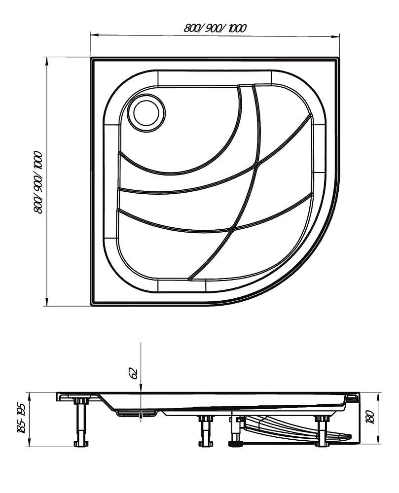 Поддон БЕЛЛА НЬЮ/BELLA NEW 800х800 сектор