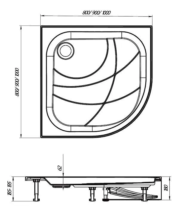 Поддон БЕЛЛА НЬЮ/BELLA NEW 800х800 сектор