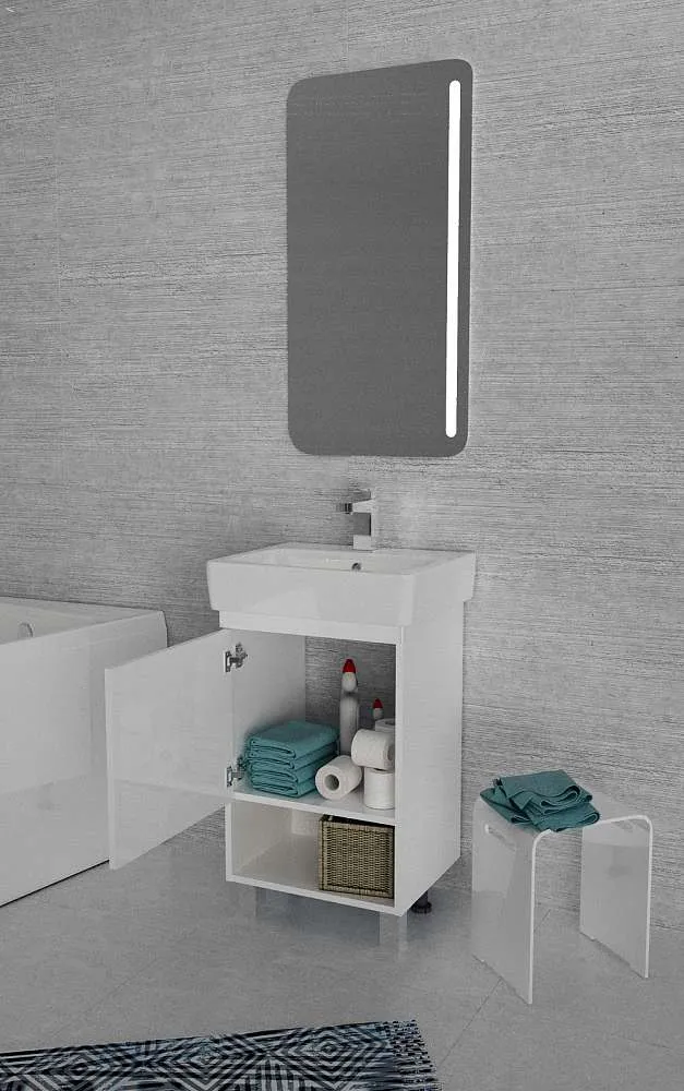 Тумба под раковину ТЕРА/Tera 60Н 1д. белый глянец