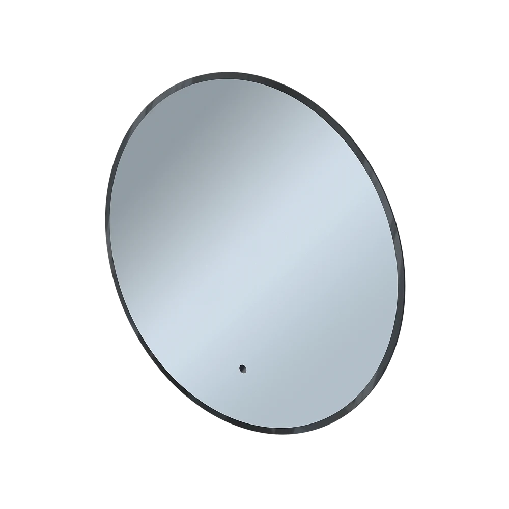 Зеркало ФОРМА ГАЛО (600х600х30) круг черный К01 LED датчик