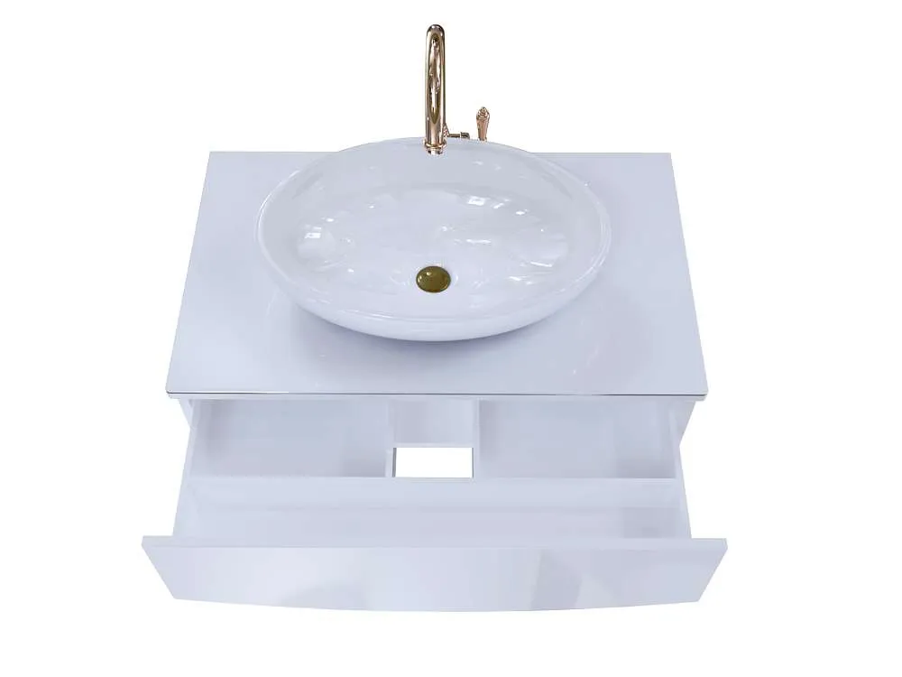 Тумба со столешницей НЕГА/Nega 80П 1в.я. белый