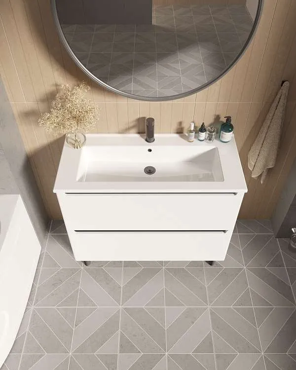 Тумба под раковину Coda 65Н (650х887х471) 2я перламутр белый