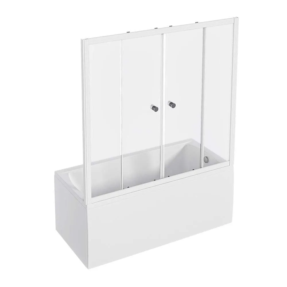 Шторка для ванны 150х140 МW (белый)