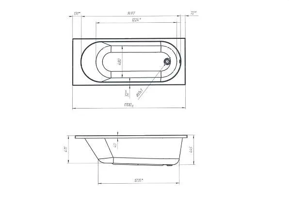 Ванна АТЛАС/ATLAS 1700х700 СМ/ПР