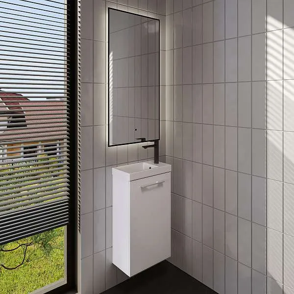 Зеркало Shape Strict (500х1000х30) прямоугольник черный К01 LED датчик