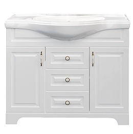 Тумба под раковину Прованс New 80Н 2в.я. 2д. Белый глянец