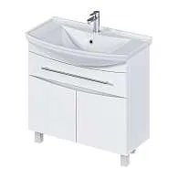 Тумба под раковину Lina New 85Н 1в.я 2д Белый глянец