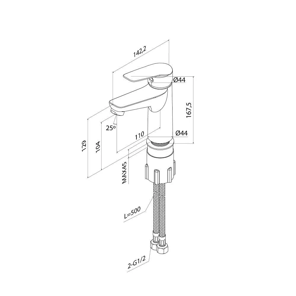 Смеситель для раковины IDDIS Torr TORSB00i01