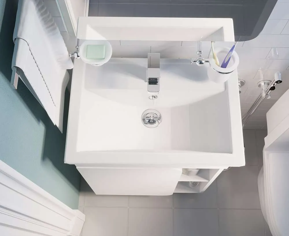 Тумба под раковину НУВО/Nuvo 70Н 1д. белый глянец