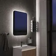Зеркало Shape Soft (600х800х30) прямоугольник черный К01 LED датчик