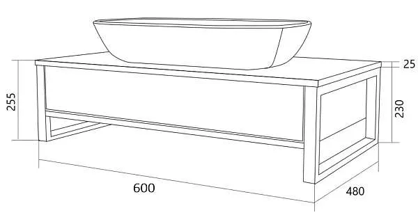 Тумба со столешницей GRUNGE LOFT 60П 1в.я Дуб Вотан