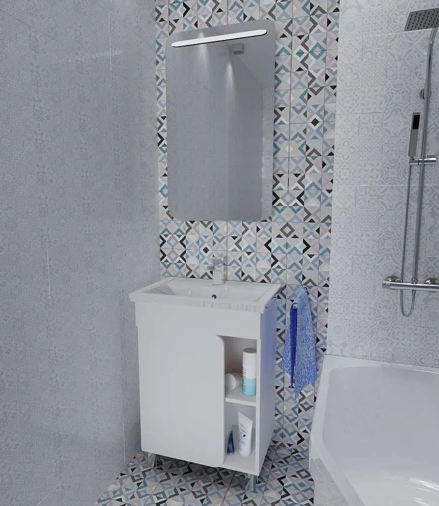 Тумба под раковину НУВО/Nuvo 60Н 1д. белый глянец