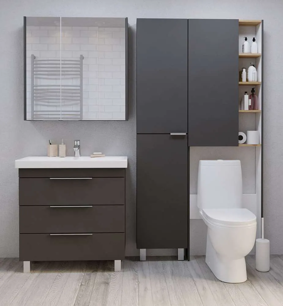 Тумба под раковину ГАУЛА/Gaula 80Н 3я черный