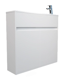 Тумба с раковиной СТРЕТТО/Stretto 80П 2д. белый глянец