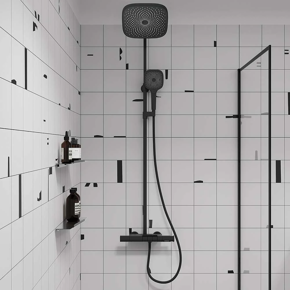 Душевая система IDDIS SpaHome с тропическим душем, черный матовый, SPHBLTKi06