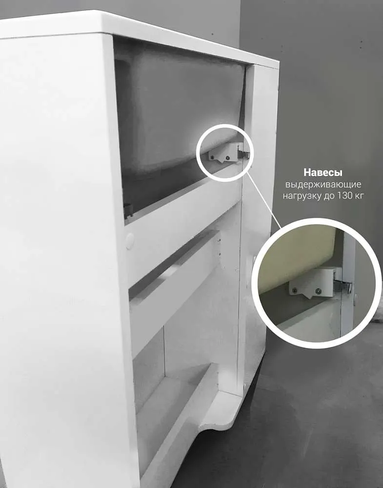 Тумба с раковиной МИРА/Mira 60Н 2д. белый глянец