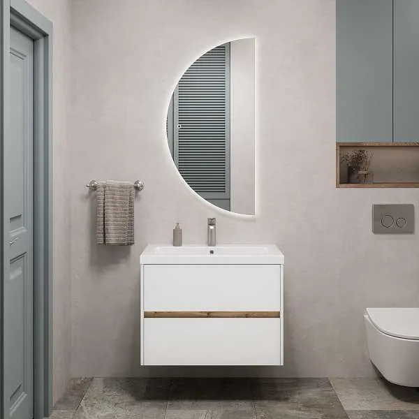 Зеркало PICO (550х1100х29) полукруг подсветка/сенсор