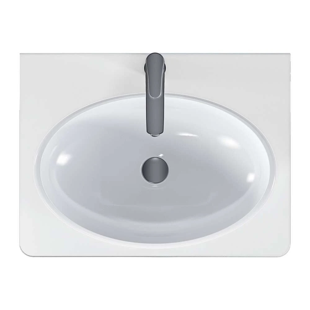 Тумба со столешницей МОНРО/Monro 60П (600х420х450) 2я белый стекло
