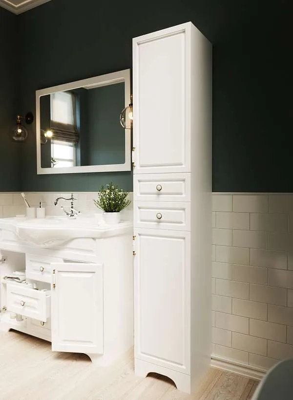 Тумба под раковину Прованс New 105Н 2в.я. 2д. Белый глянец