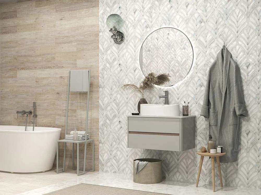 Тумба со столешницей МОНРО/Monro 80П (800х420х450) 2я серый стекло