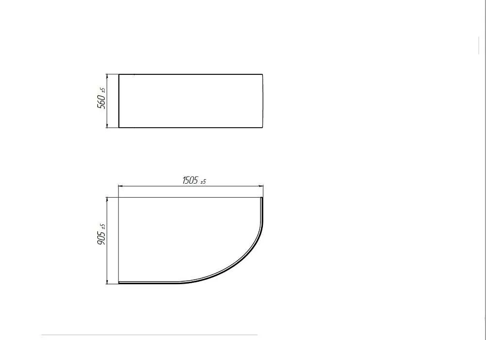 Панель ФЛЭТ/FLAT ДИАНА 1500х900 R/L фронт