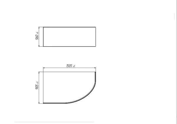 Панель ФЛЭТ/FLAT ДИАНА 1500х900 R/L фронт