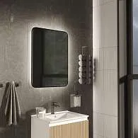 Зеркало Shape Soft (700х900х30) прямоугольник черный К01 LED датчик