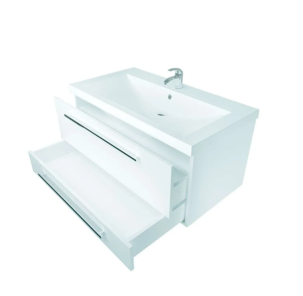 Тумба под раковину Соната 58П 2в.я. белый глянец