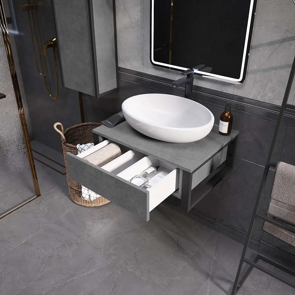 Тумба ГРАНЖ ЛОФТ/GRUNGE LOFT 60П 1в.я бетон лофт