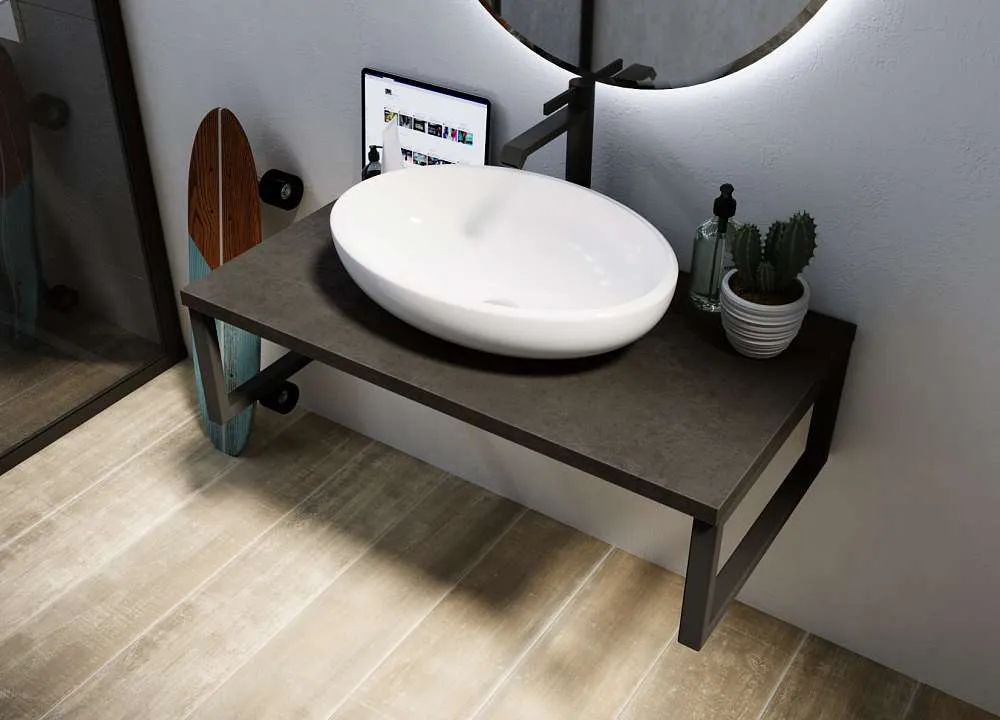 Столешница ГРАНЖ ЛОФТ/GRUNGE LOFT 80 бетон темно-серый